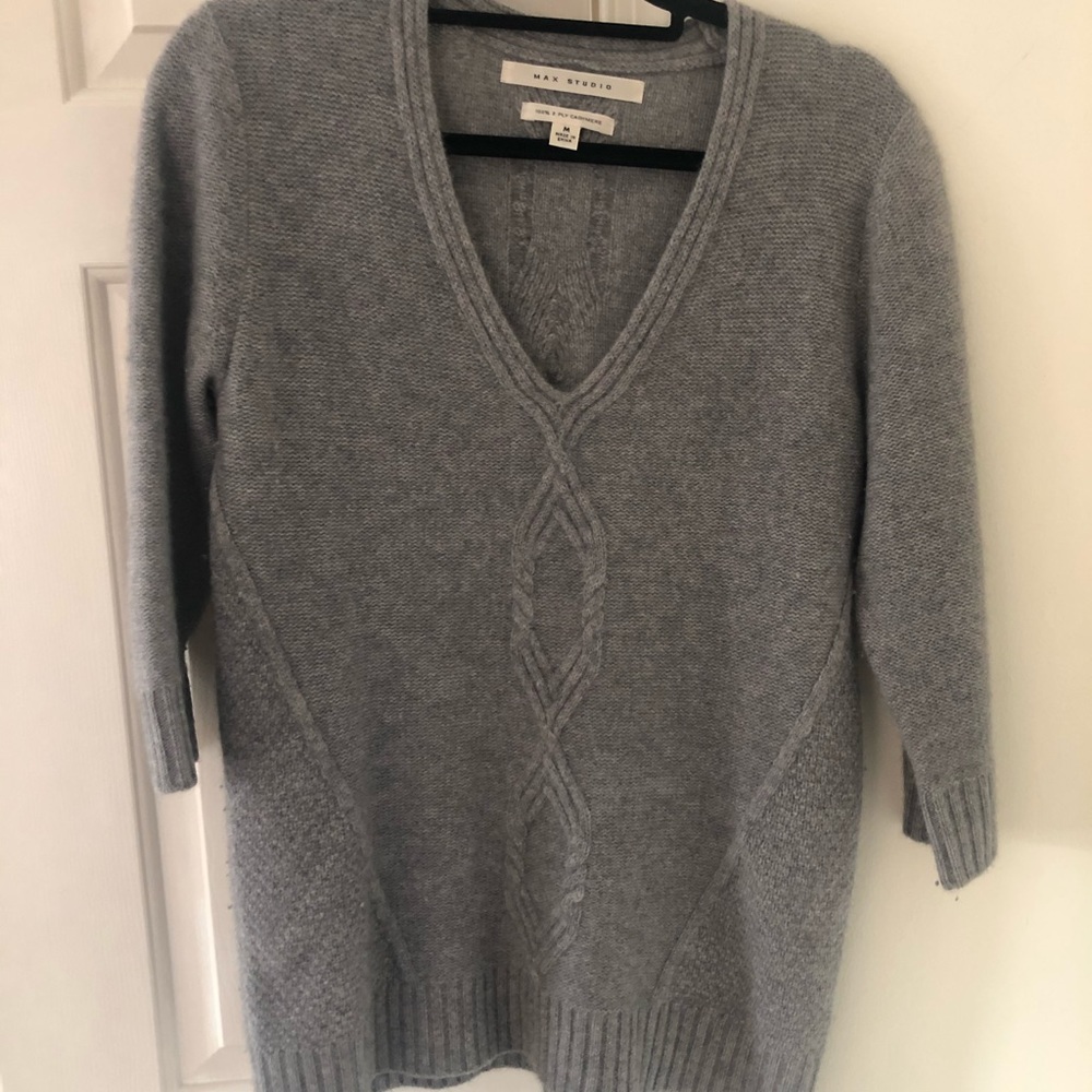 Max Studio Women’s Cashmere Sweater Gray